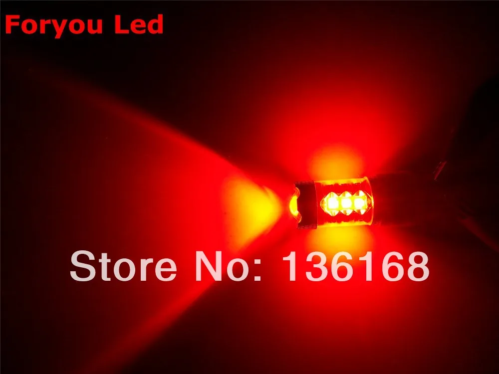 

Free Shipping 2Pcs Canbus No Error Message 7443 cree Chips 80w Dual Filament Intensity led brake light lamp red color Car Light