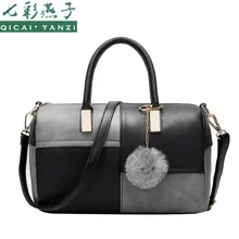 2017 Women Fashion Handbag Shoulder Bags With Pendant Tote Purse PU Leather Messenger Hobo Bag High Quality Free Shipping P157