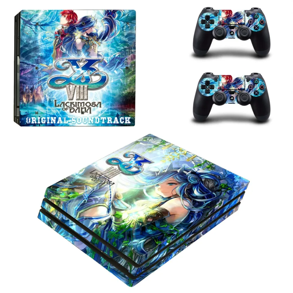 Ys VIII Lacrimosa дана PS4 про кожу Стикеры наклейка для Игровые приставки 4 консоли и 2 контроллера PS4 про кожу Стикеры винил