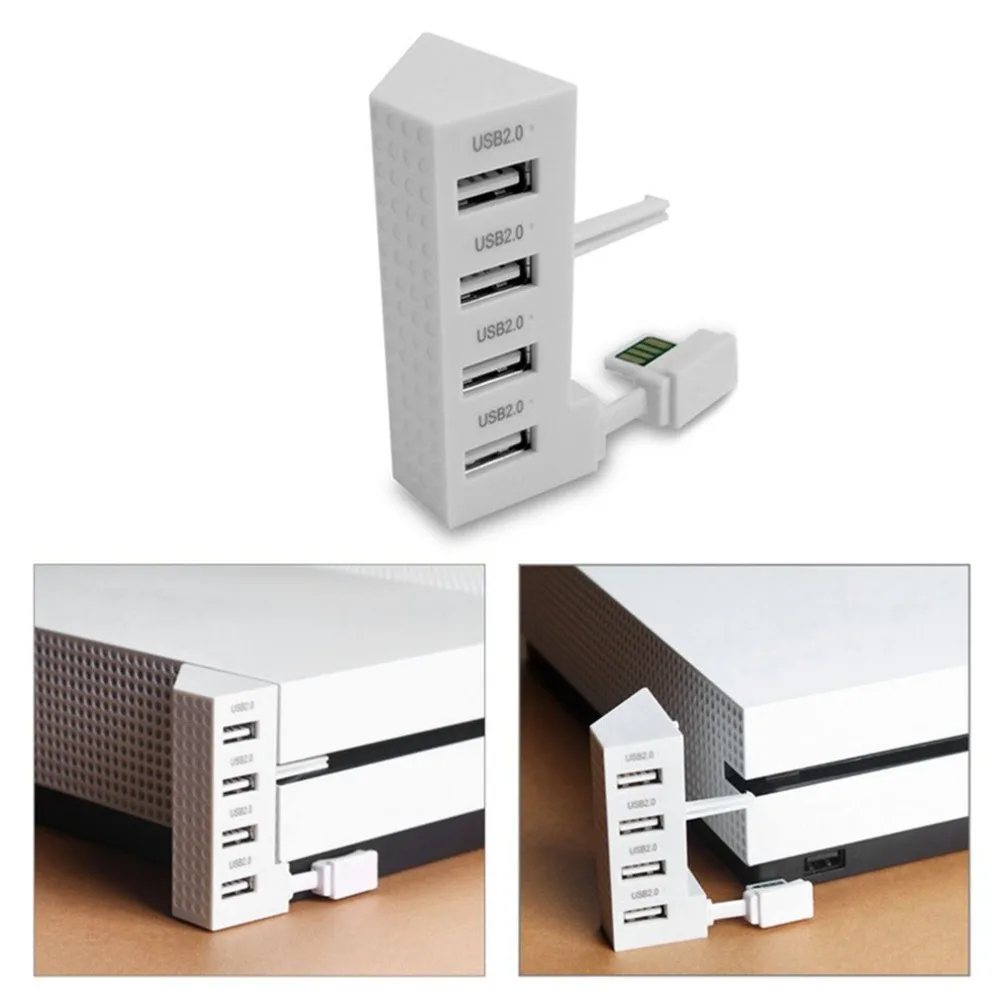 4 Ports USB 2.0 HUB For Xbox One Slim Console USB Splitter Expansion