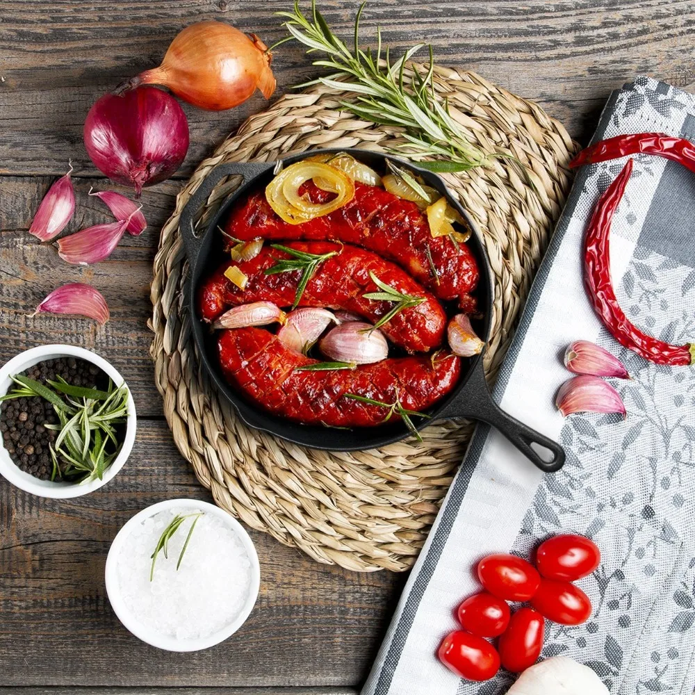 2019 Размер: 16 см Pre приправленный чугун Skillet изготовитель: брюнгор Используйте для