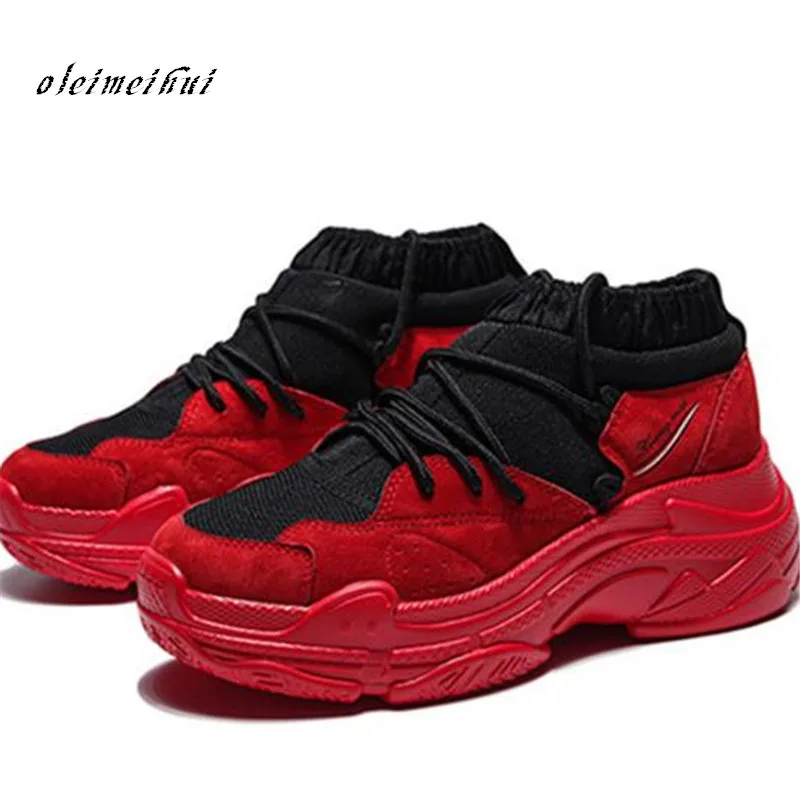 Luxury brand flat platform shoes women sneakers genuine leather ...