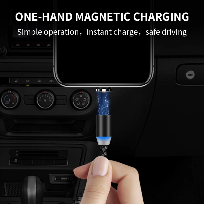 Greenport Magnetic phone cable micro type c ios charging cord(4)