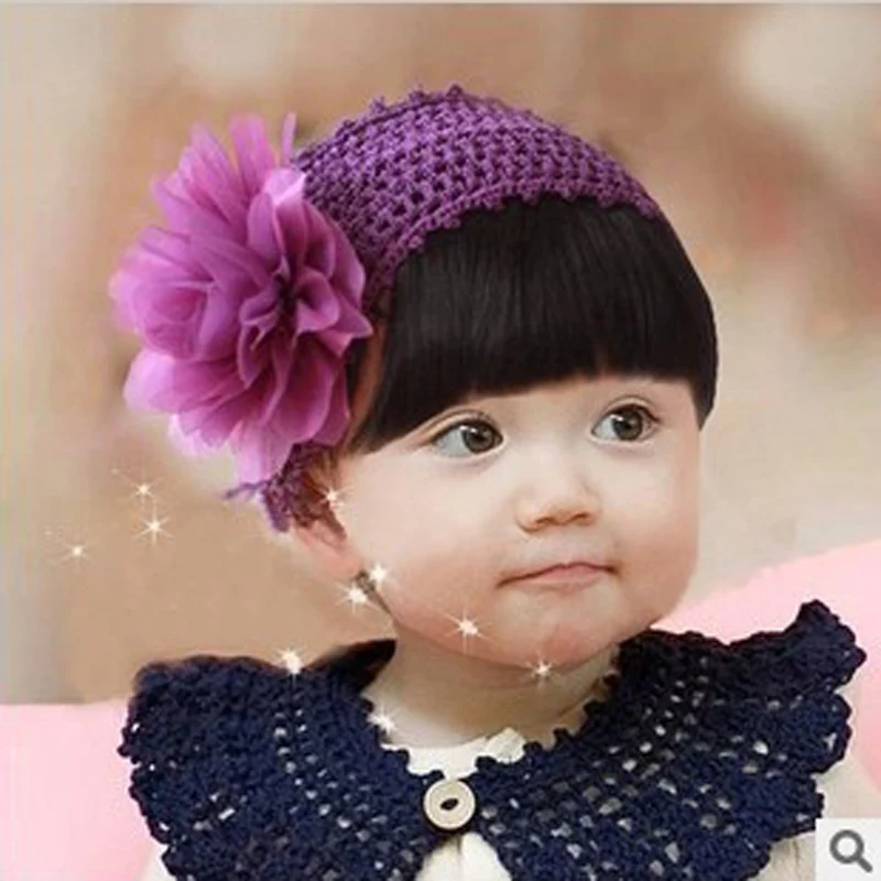 

Purple Fower Hair Accessories Brand Children Girls Baby Headwear Character Novelty Elastic Bands