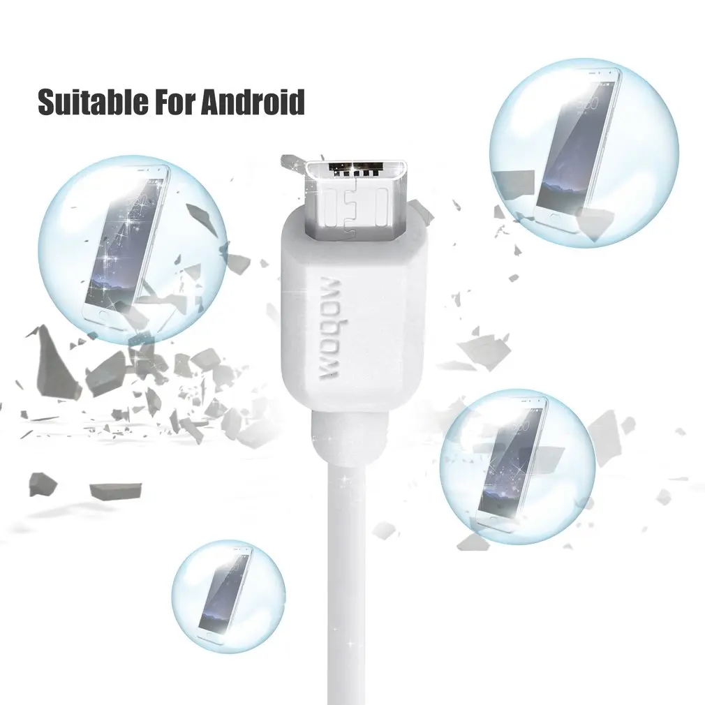 WOPOW LC503 Universal Data Line For Android Tablet USB2.0 Fast Charge Data Cable 0.8M/1M/1.5M High Speed 2A Data Sync USB Wire