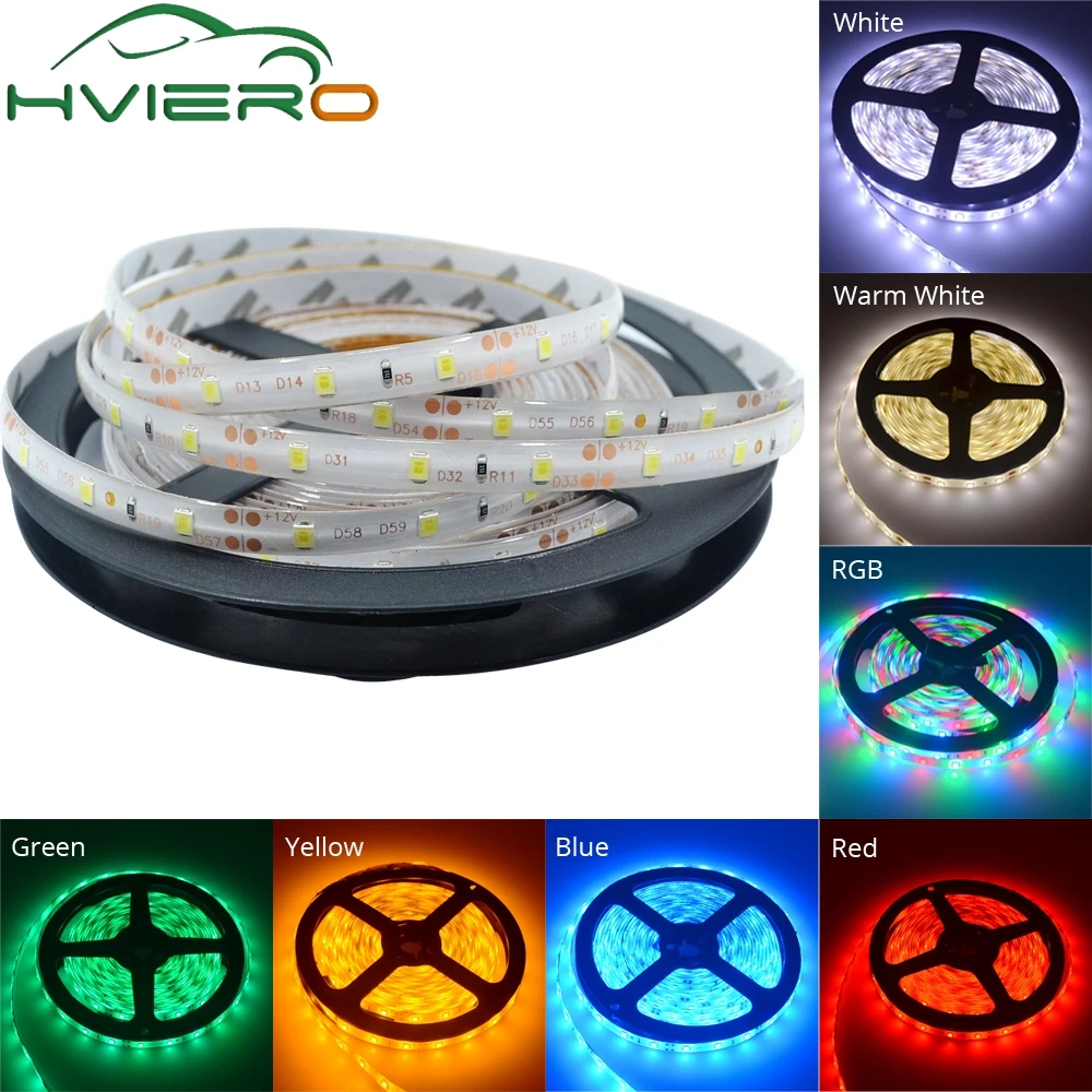 

SMD 2835 5m/lot Ip65 Waterproof Led Strip DC 12V 60Leds/M 300Leds Flexible Lighting String Home Decoration Lamp Ribbon Tape Lamp