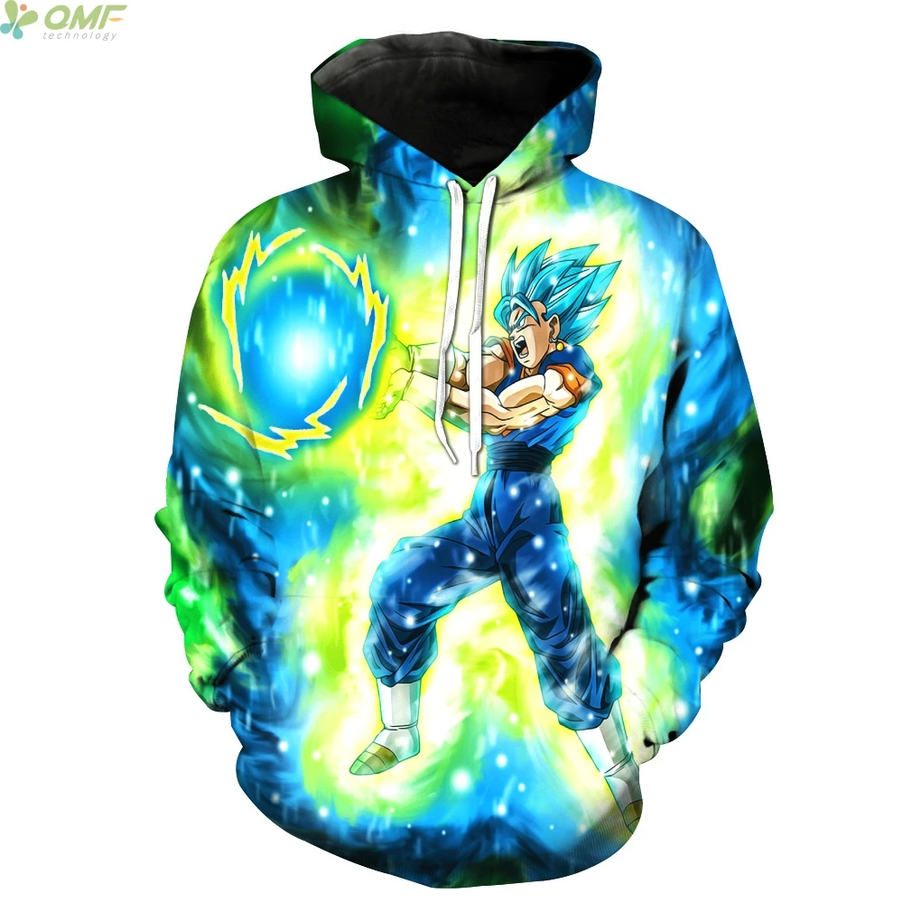 Azul Vegito Final sudaderas Casual hombres con capucha Tops Dragon Ball Z Goku Super Saiyan sudaderas con capucha otoño chándales|hoodie tracksuit|men hoodautumn hoodie -