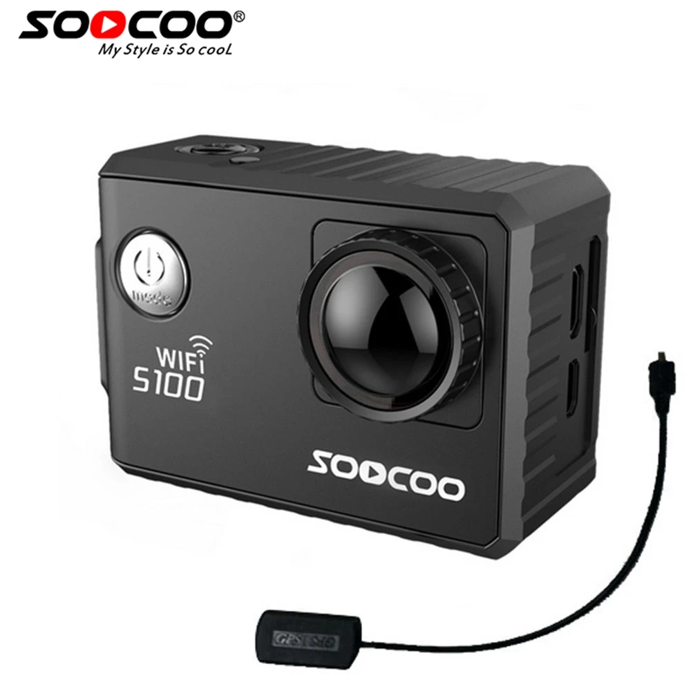 soocoo на S100 действие Камера Ultra HD 4 К Wi-Fi ntk96660 гироскоп стабилизатор GPS режим расширения Водонепроницаемый 30 м спортивные DV - Цвет: Черный