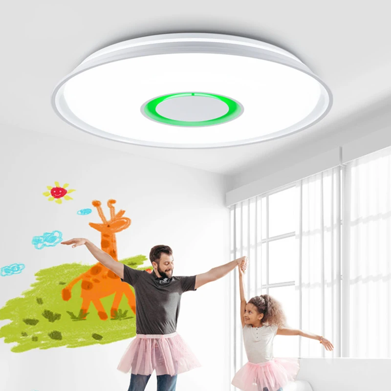 

Modern LED Smart Ceiling Light 24W36W APP Remote Control RGB Dimming Bluetooth Speaker Home Lighting AC90-260V