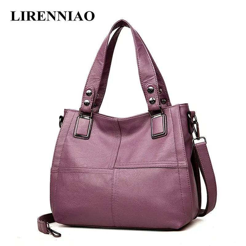 LIRENNIAO Women Messenger Bags Large Size Female Casual Tote Bag Solid ...