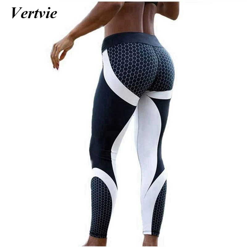 

Vertvie Honeycomb Printed Women Yoga Pants Push Up Fitness Leggings For Yoga Running Gym Sport Leggings Tight Trouser Leggins