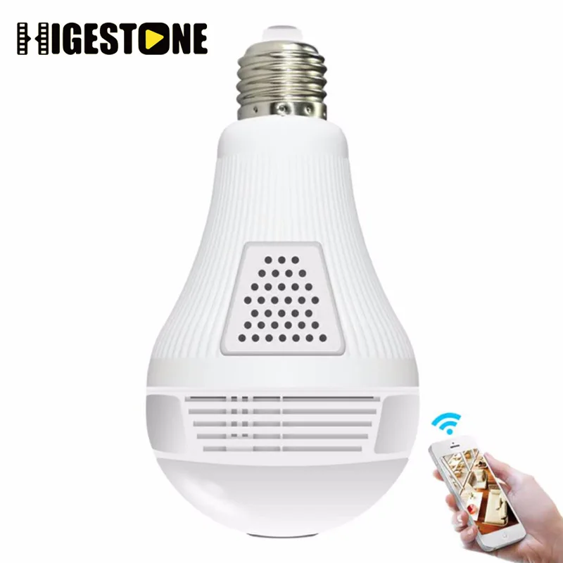 IP камера Higestone HD умная Светодиодная лампа s панорамная 360 VR 960 МП 1080 Wi Fi светильник