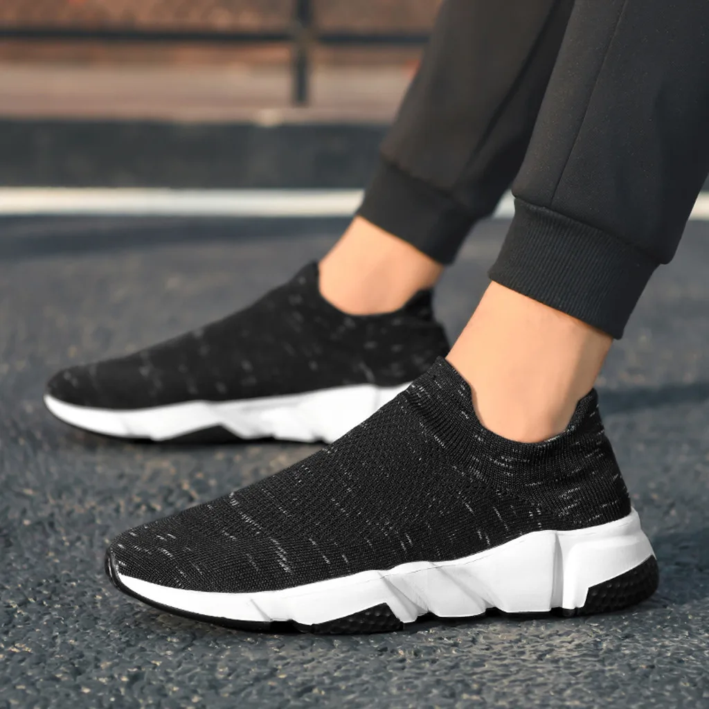 

casual shoes men sneakersMen Solid Color Breathable Woven Lightweight Sneakers Low-Top Casual Socks Shoes sport shoes men