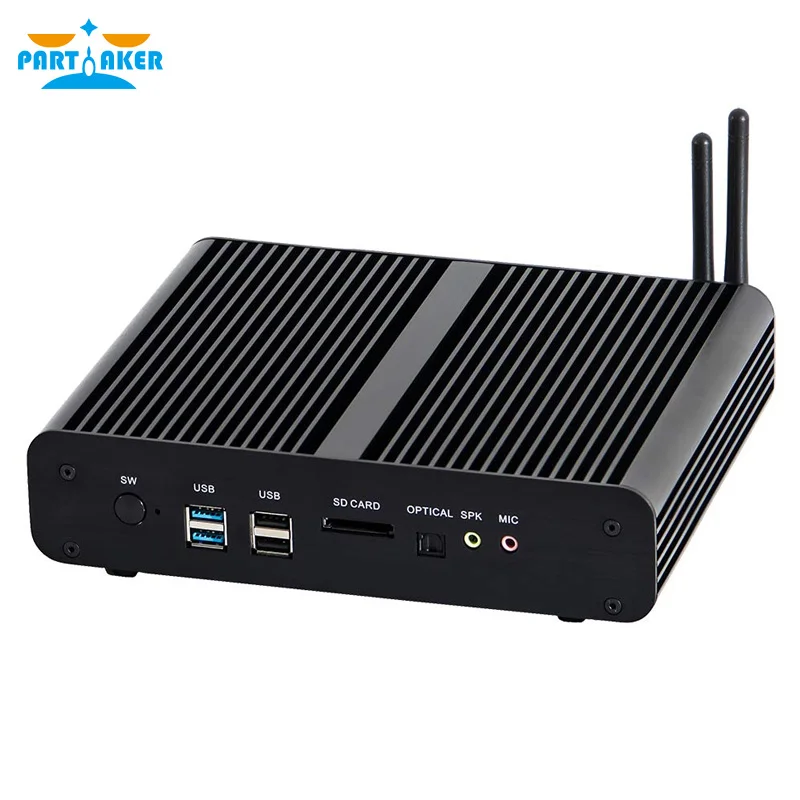 Мини компьютер без вентилятора i7 7560U 2 * DDR4 Ram Msata + M.2 SSD Micro PC Win10 Pro Barebone HTPC Nuc DP HDMI|Мини
