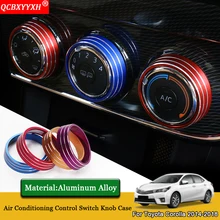 QCBXYYXH Car Styling 3 pz Aria Condizionata Manopola Interruttore di Controllo del Caso Anello di Paillettes Accessori Auto Per Toyota Corolla 2014- 2018