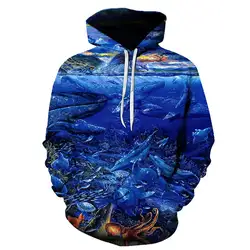 Аниме толстовки рыбы 3D толстовка с капюшоном Для мужчин пуловер спортивный костюм Брендовое пальто, куртка Прямая поставка
