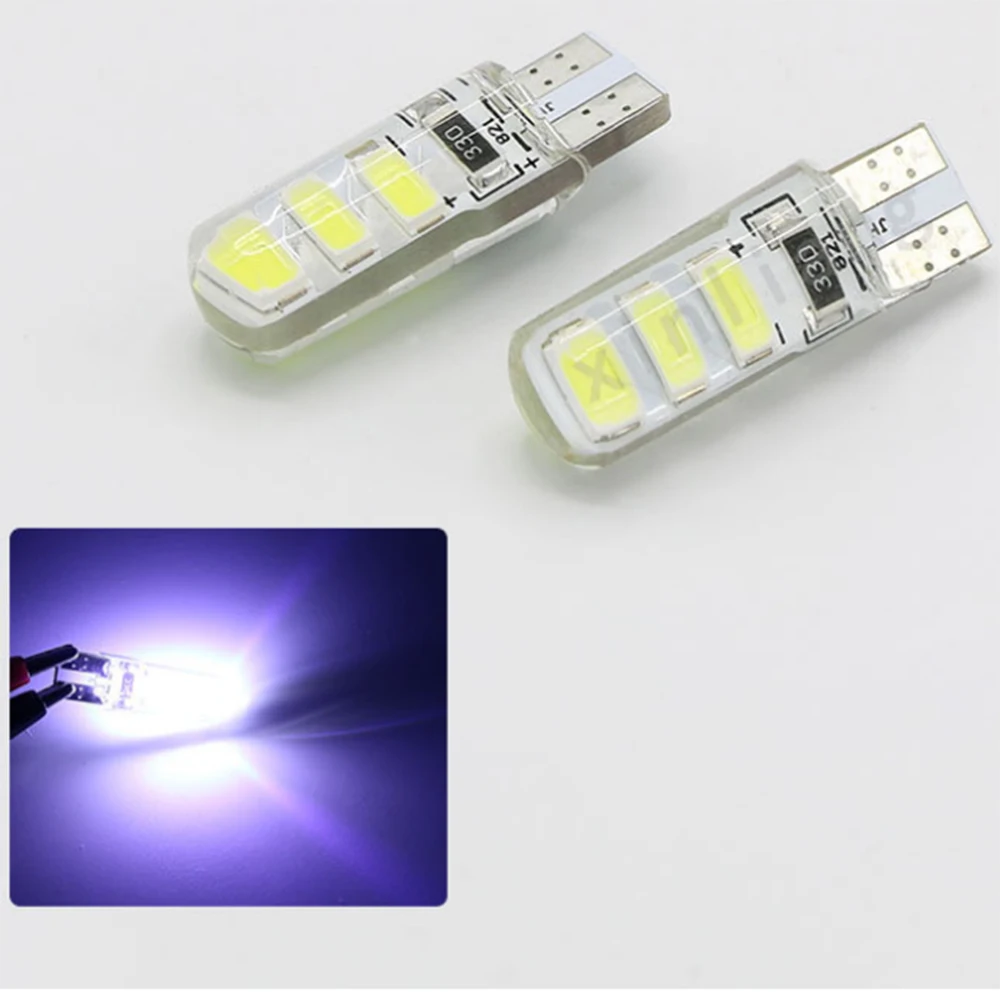 

Bright T10 silica gel crystal White Yellow Blue Red W5W 5050 6SMD lamp LED broad light multicolor Car turn signal brake light