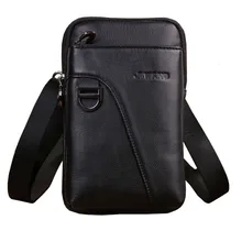 Мужская поясная сумка из натуральной кожи, поясная сумка, мобильный чехол для телефона, сумка через плечо, многофункциональная водонепроницаемая сумка через плечо