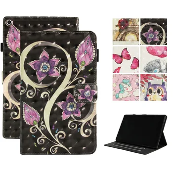 

For Amazon Kindle Fire HD 10 2015 2017 Case Cute 3D Painting Stand Case PU Leather + Soft Silicon Cover for Kindle Fire HD 2017