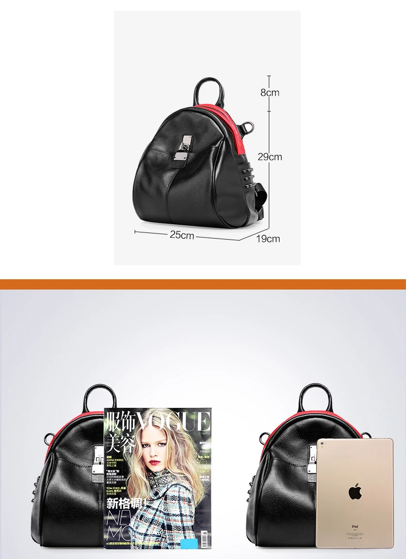 Women genuine leather backpack 11