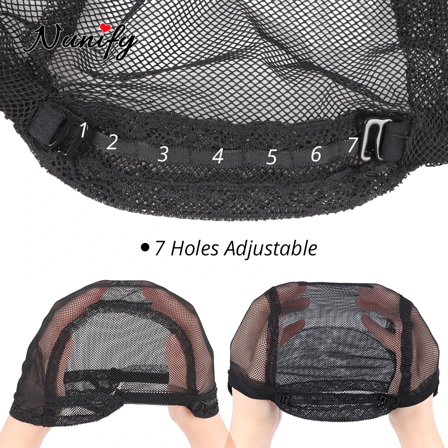 Nunify New Black Wig Cap Elastic Breathable Hairnet Fashion Wig Making Tools Doulbe Net On The Top Weaving Cap For Crochet Braid