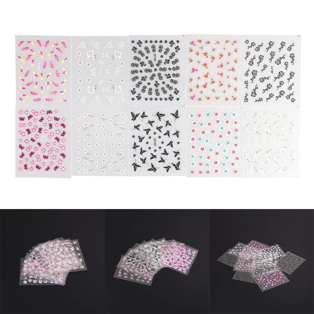 

Fashion Multi Pattern 3D Nail Sticker Nail Art Multi-color Decoration Tool