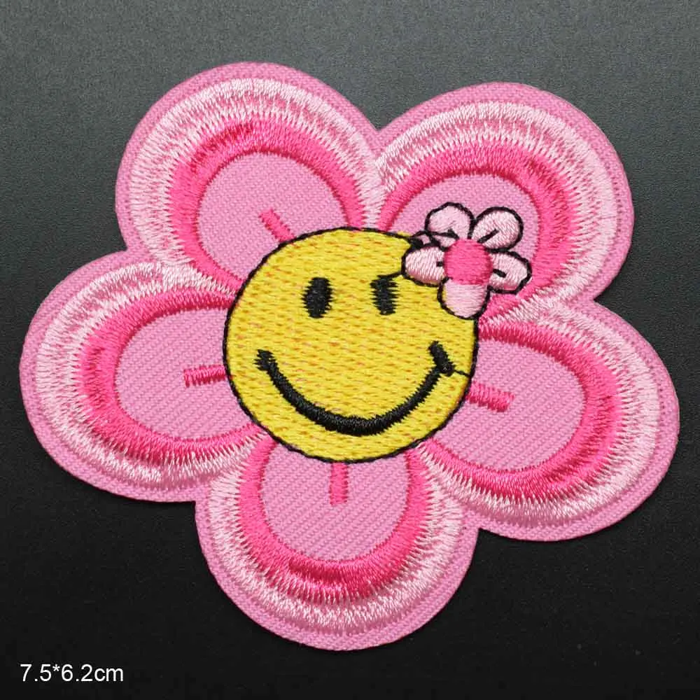 

Flower Sunflower Cherry Butterfly Embroidered Clothes Patch For Clothing Girls Women Iron on Patch Wholesale
