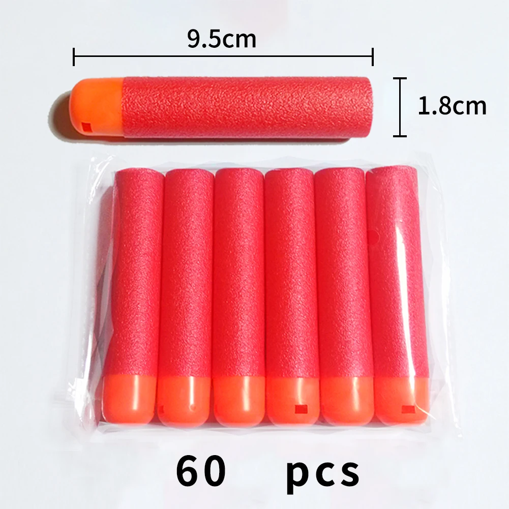 

60Pcs 9.5x1.8cm Red Sniper Rifle Bullets Darts for Nerf Mega Kids Toy Gun Foam Refill Darts Big Hole Head Bullets Gift Register