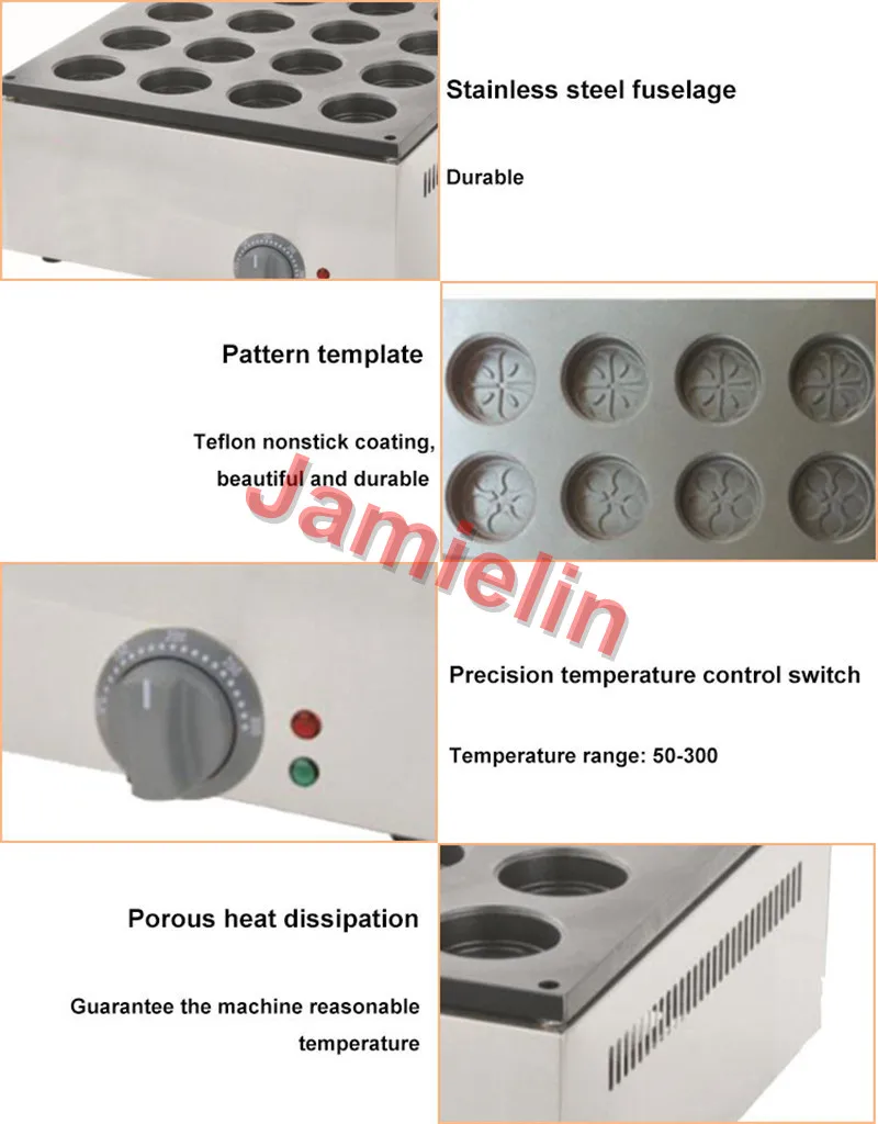 Jamielin Электрический 16 отверстий тайваньское автомобильное колесо в форме Красного фасоли приспособление для приготовления тортов электрическая вафельница Obanyaki Maker