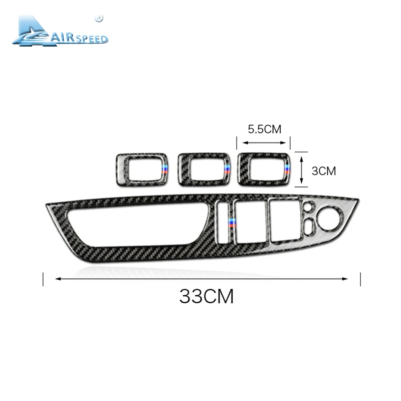 Airspeed углеродное волокно стеклоподъемник управление рамка оконный переключатель подлокотник планки LHD для BMW E70 X5 E71 X6 аксессуары для стайлинга автомобилей
