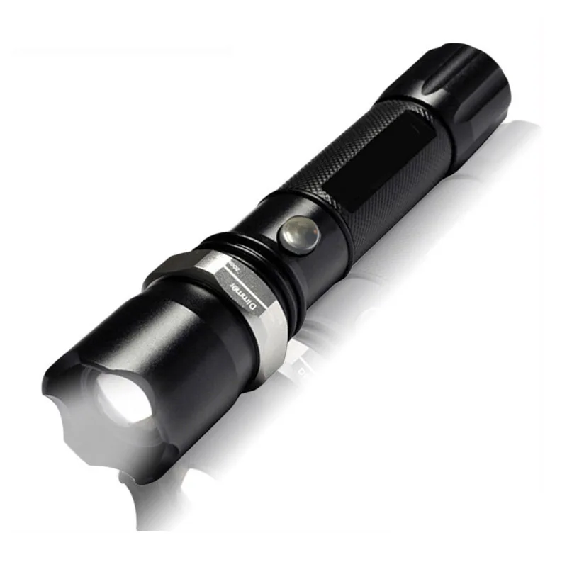 Powerful Tactical Led Flashlights Black Portable led torch AAA 18650