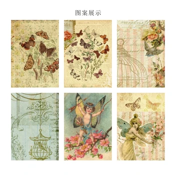 

20sheets/set Retro Charming Spring Fairy Beautiful Flower Plant Translucent Background Deco Sticker DIY Scrapbooking Label Album