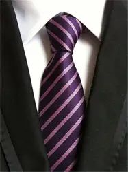 ГКНТ бренд Cravate Новинка 2017 года Corbatas фиолетовый полосатый принт Тонкий Свадебный галстук Для мужчин s галстуки шелковые галстуки для Для