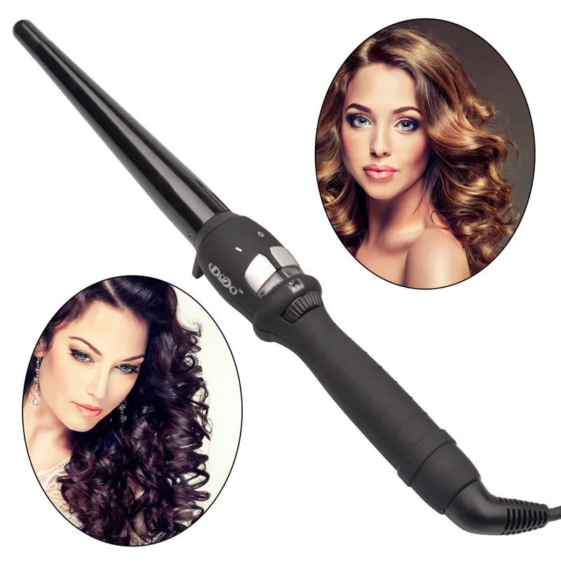 

Cone Ceramic Beauty Wave Styling Tools Tapered Curling Iron Corrugation Electric Curling Wand LED Hair Curler Roller 110-240V