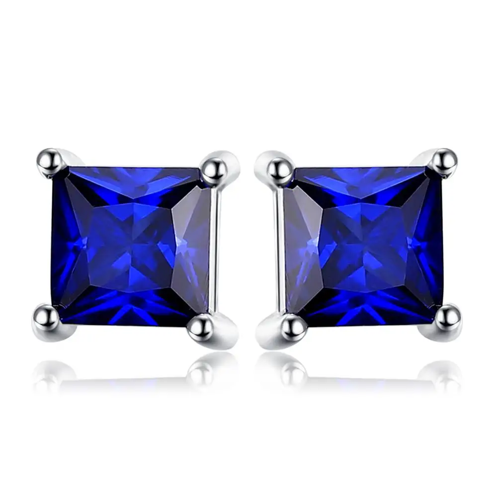 Jewelrypalace квадратный 0.6ct создания Изумрудный 925 серебро Серьги-гвоздики Модные украшения для Для женщин