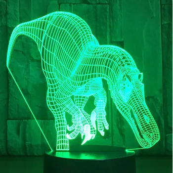 

3D LED Night Light Dinosaur Carcharodontosaurus with 7 Colors Light for Home Decoration Lamp Amazing Visualization Optical