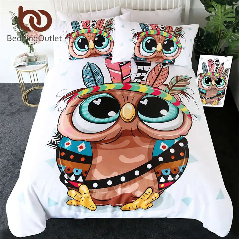 Beddingoutlet Karikatur Baykus Nevresim Takimi Cocuklar Icin Tribal Tuyleri Nevresim Aztek Geometrik Yatak Takimi Renkli Kus Ev Tekstili Bedding Sets Aliexpress