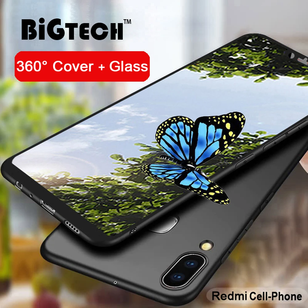 

360 Degree Full Body Coverage Case for Xiaomi Mi9 Mi 8 Pro A2 Lite A1 Matte PC Hard Case for Redmi Note 7 6 5 Pro 6A With Glass
