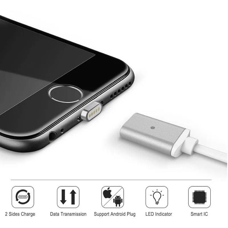 3 в 1 нейлоновый Магнитный Micro USB кабель для передачи данных iPhone 5 6 s 7 8 Plus зарядное