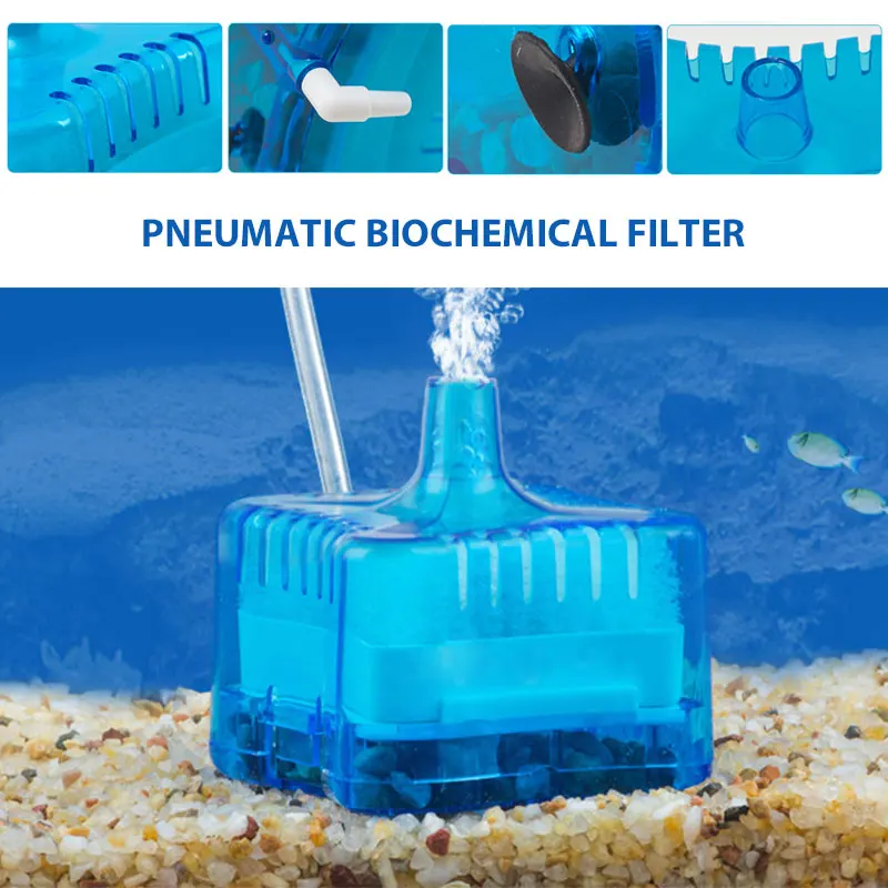Biological Filtration Fish Oxygen Pump Square Filter System Plastic Sturdy Family Durable Oxygen