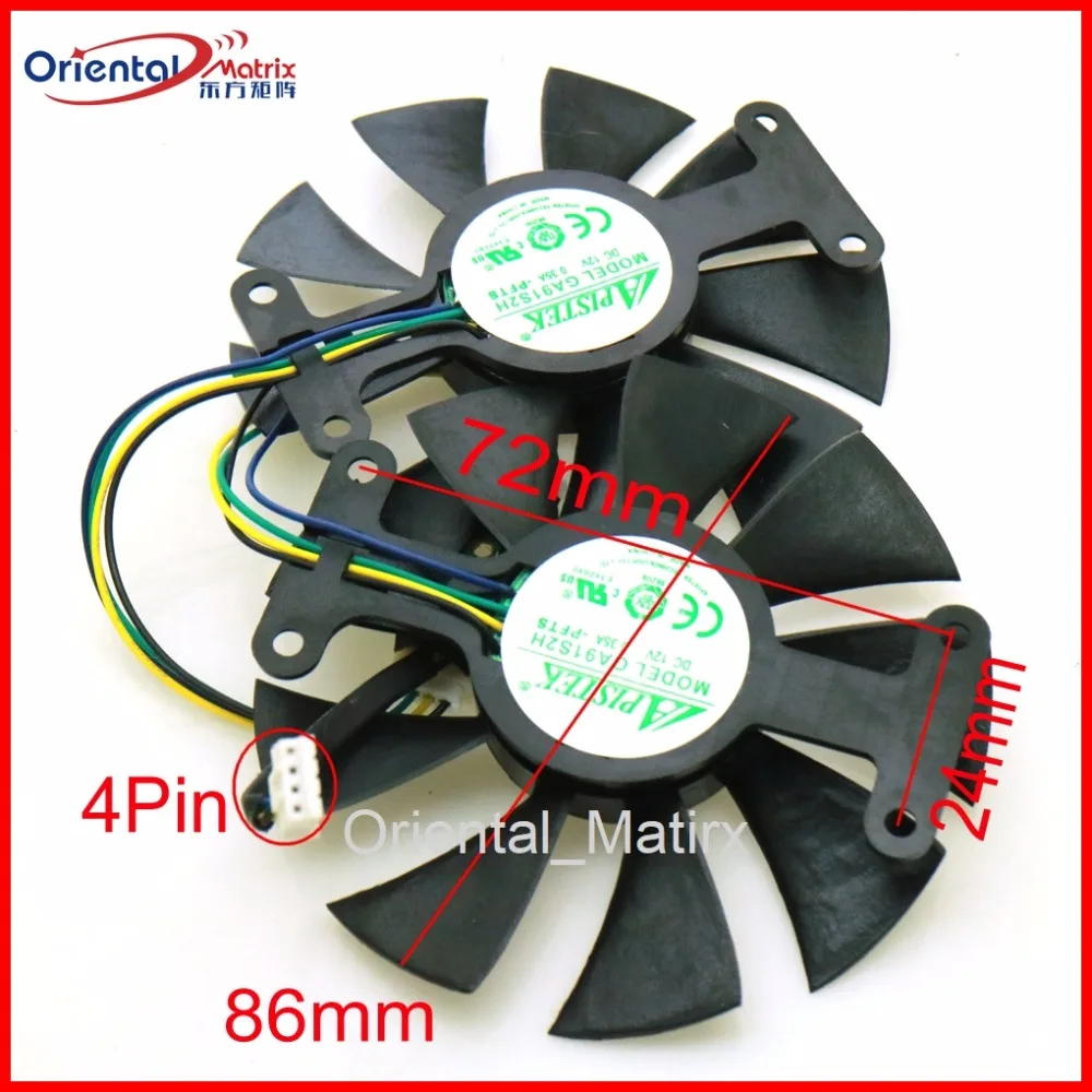 

Free Shipping 2pcs/Lot GA91S2H 12V 0.35A 4Pin 86mm VGA Fan For ZOTAC GTX1050ti GTX1060-3GD5 Graphics Card Cooler Cooling Fan