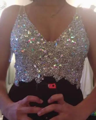 Роскошные Vestido де гала 2016 Сексуальная Русалка V Шеи Стразы Кристалл Шифон Пром