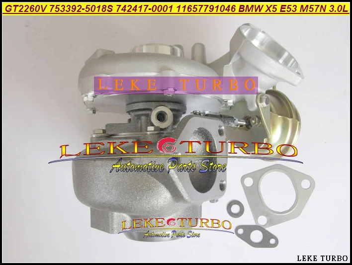 GT2260V 753392 742417 753392-5018S 742417-1 11657791046 11657791044 Turbo For BMW X5 3.0d E53 M57N 3.0L 218HP (1)