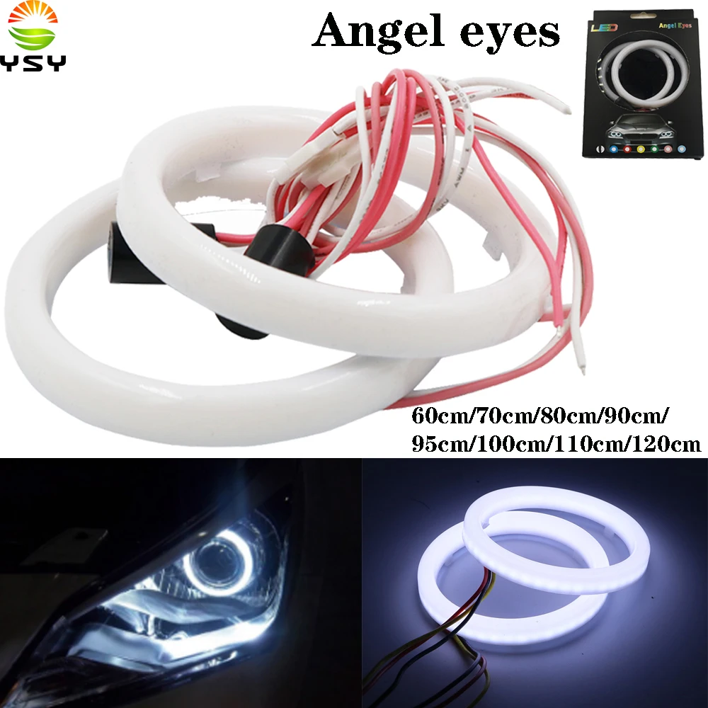 

YSY 4pcs Car Angel Eyes Led Car Halo Ring Led Angel Eyes Headlight DRL Daytime Running Light for Car Auto Moto Motorcycle Blue