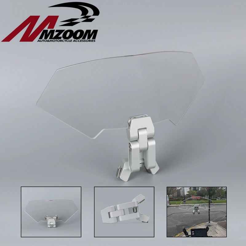 

Motorcycle Adjustable Clip On Windshield Spoiler Wind Deflector Protector for BMW R1200GS F800GS S1000R Kawasaki Z800 Z1000 Z750