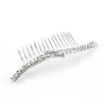 Посеребренные серьги с кристаллами свадебная тиара для волос гребень булавки Для женщин моды