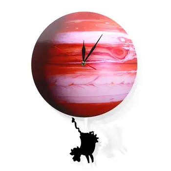 

Swinging on The Jupiter Planet Wall Clock Solar System Astronomy Decoration Wall Watch Space Pendulum Swinging Wall Clock