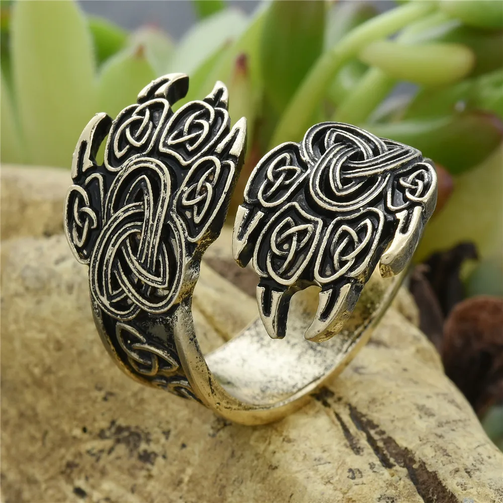 

Ring Sign of God Ring Norse Knot Anel Slavic vegvizir Man Knit Signet Jewelry Best Friend Drop Shipping