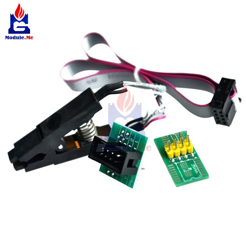 

SOIC8 SOP8 Test Flash Chips IC Socket Adpter BIOS/24/25/93 For EEPROM 93CXX / 25CXX / 24CXX in-circuit Programmer 2 Adapters