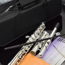 Топ японская флейта 16 отверстий с E ключ YF-271 Посеребренная флейта C Ключ белая медь Flauta поперечные Музыкальные инструменты